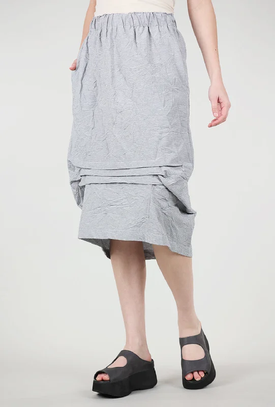 Crush Pinstripe Pintuck Skirt, Gray Refined Women's Classic 