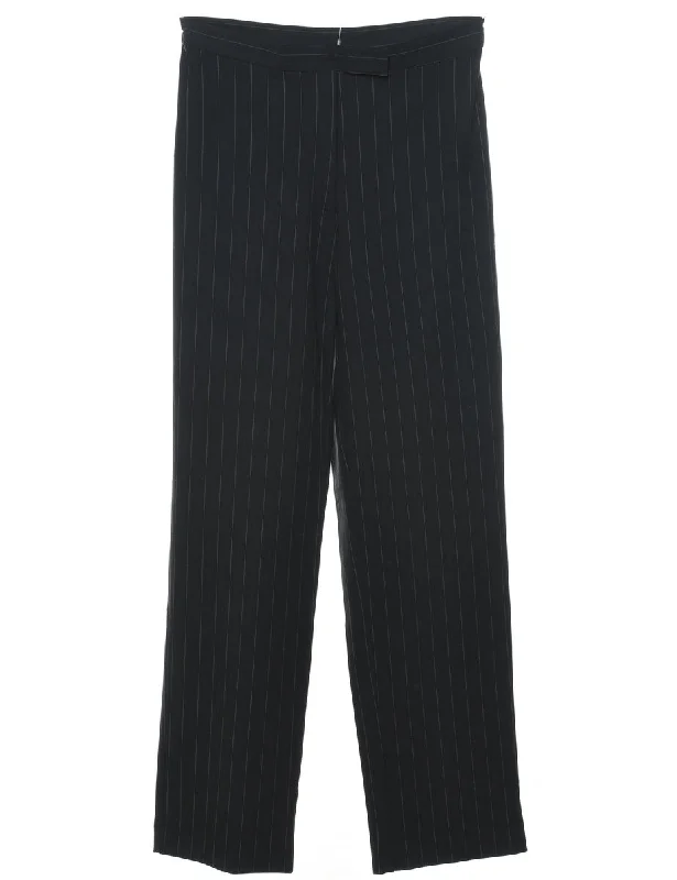Pinstriped Black Trousers - W28 L32 purpose