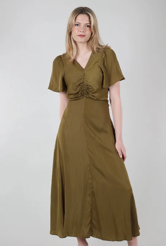 Shirred Waist Maxi Dress, Moss Sophisticated Women's Tailored