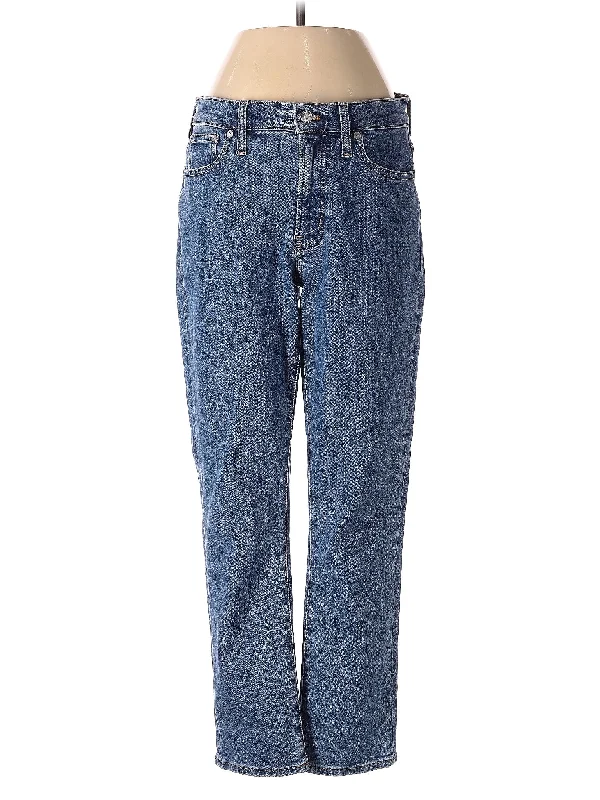 High-Rise Straight-leg Jeans in Medium Wash Earthy Women's Hemp - based
