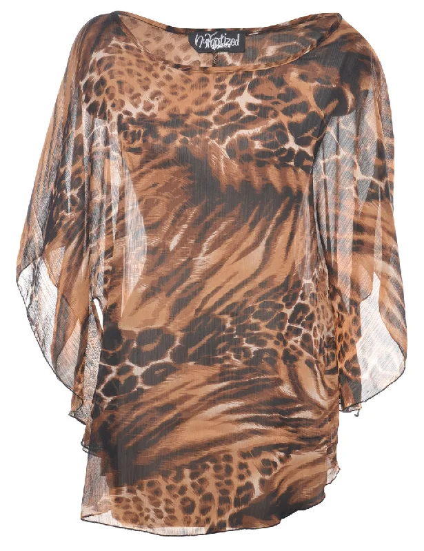 Leopard Print Top - XL Casual Women's Japanese 