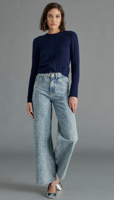 Avaline Rhinestone Denim Pant by Steve Madden Earthy Women's Hemp - based