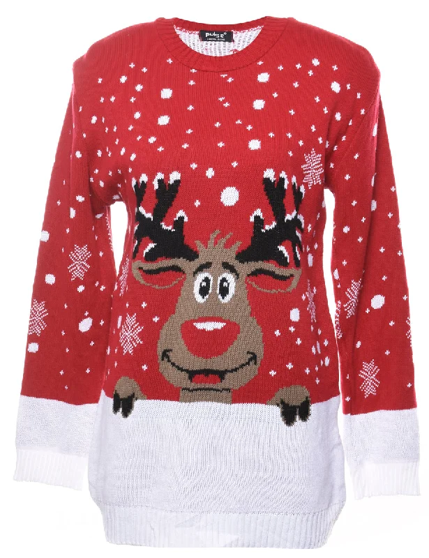 Red Christmas Jumper - S European