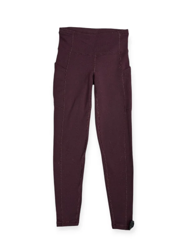 Athletic Leggings By Athleta In Maroon, Size: Xxs performance