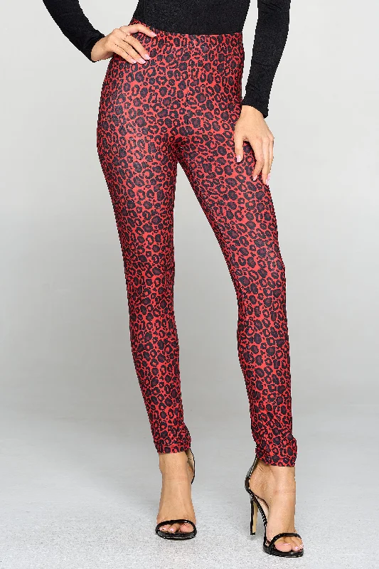 Dark Leopard Print Leggings Dynamic Women's Moto