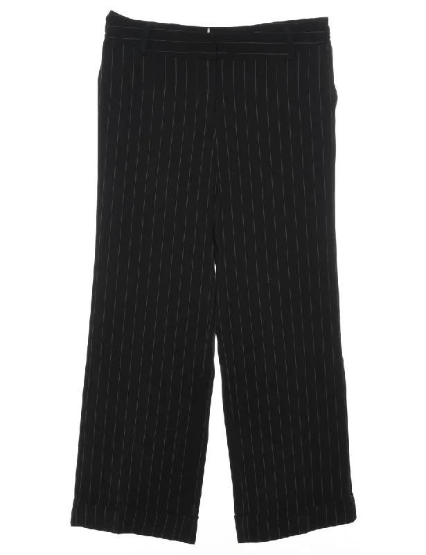 Striped Black Trousers - W32 L29 Dynamic Women's Moto