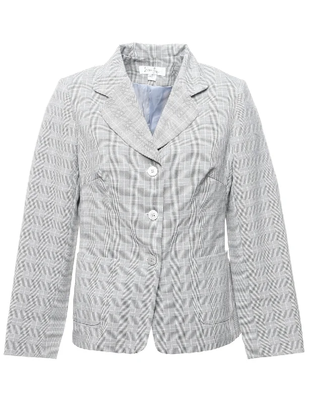 Grey Dogtooth Blazer - M Sharp Women's Italian