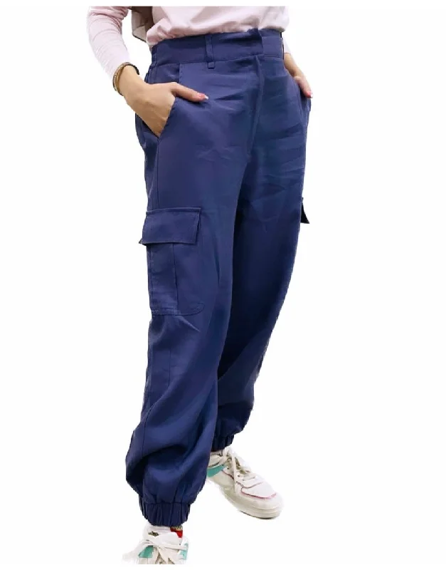 Cargo Punk Jogger Pants in Blue Dynamic Women's Moto