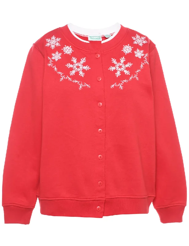 Snowfall Design Christmas Sweatshirt - M Women