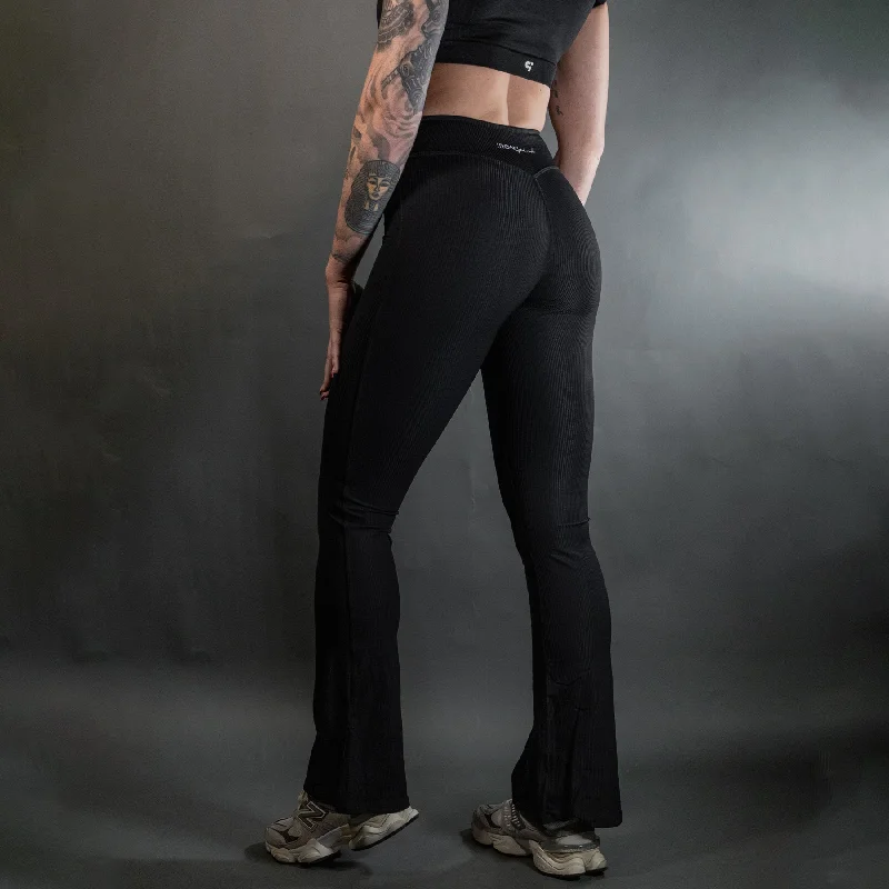 Reborn Flared Leggings | Jet Black Classic Women's Tweed
