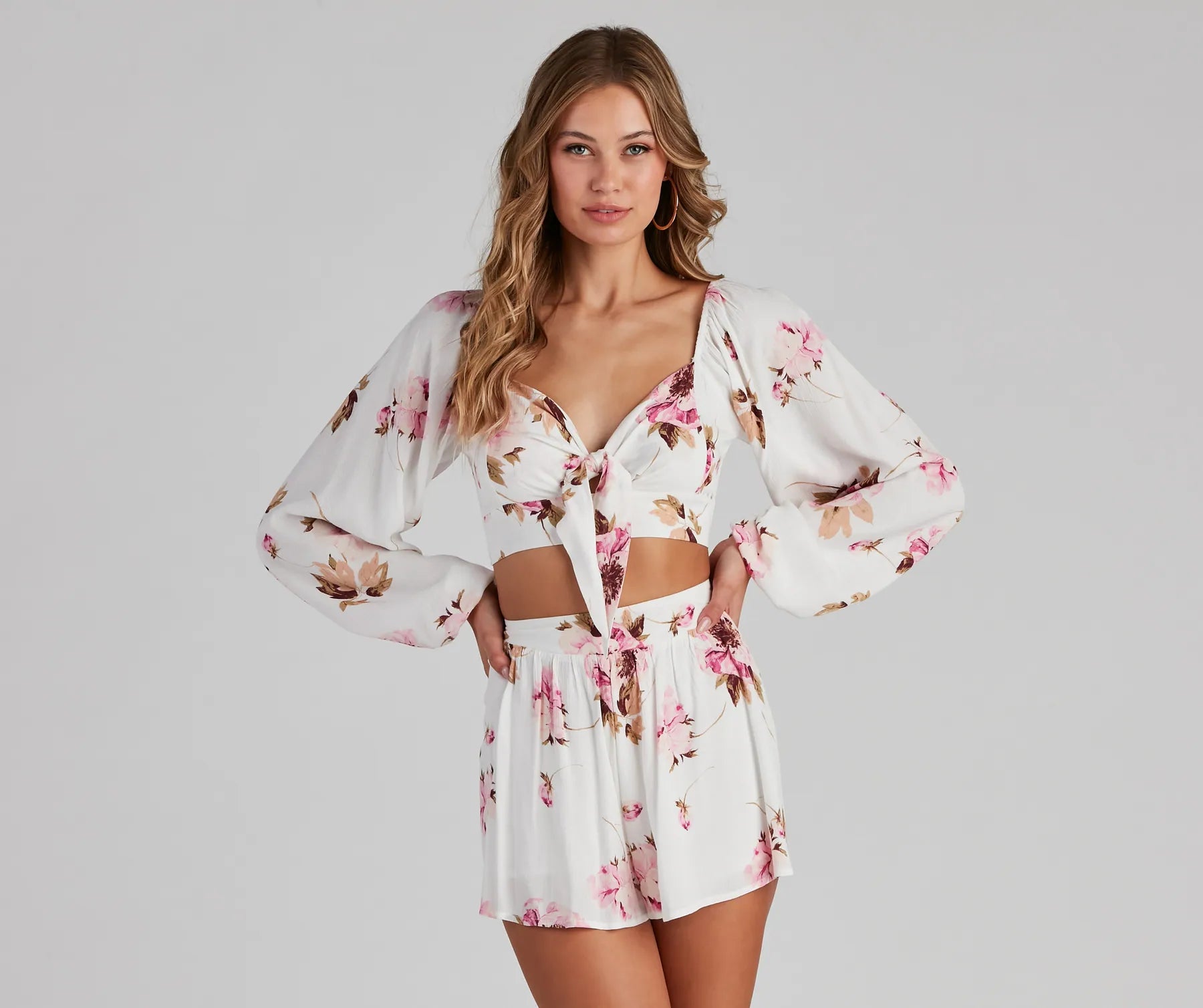 Too Sweet Tie-Front Floral Top Practical Women's Multi - 