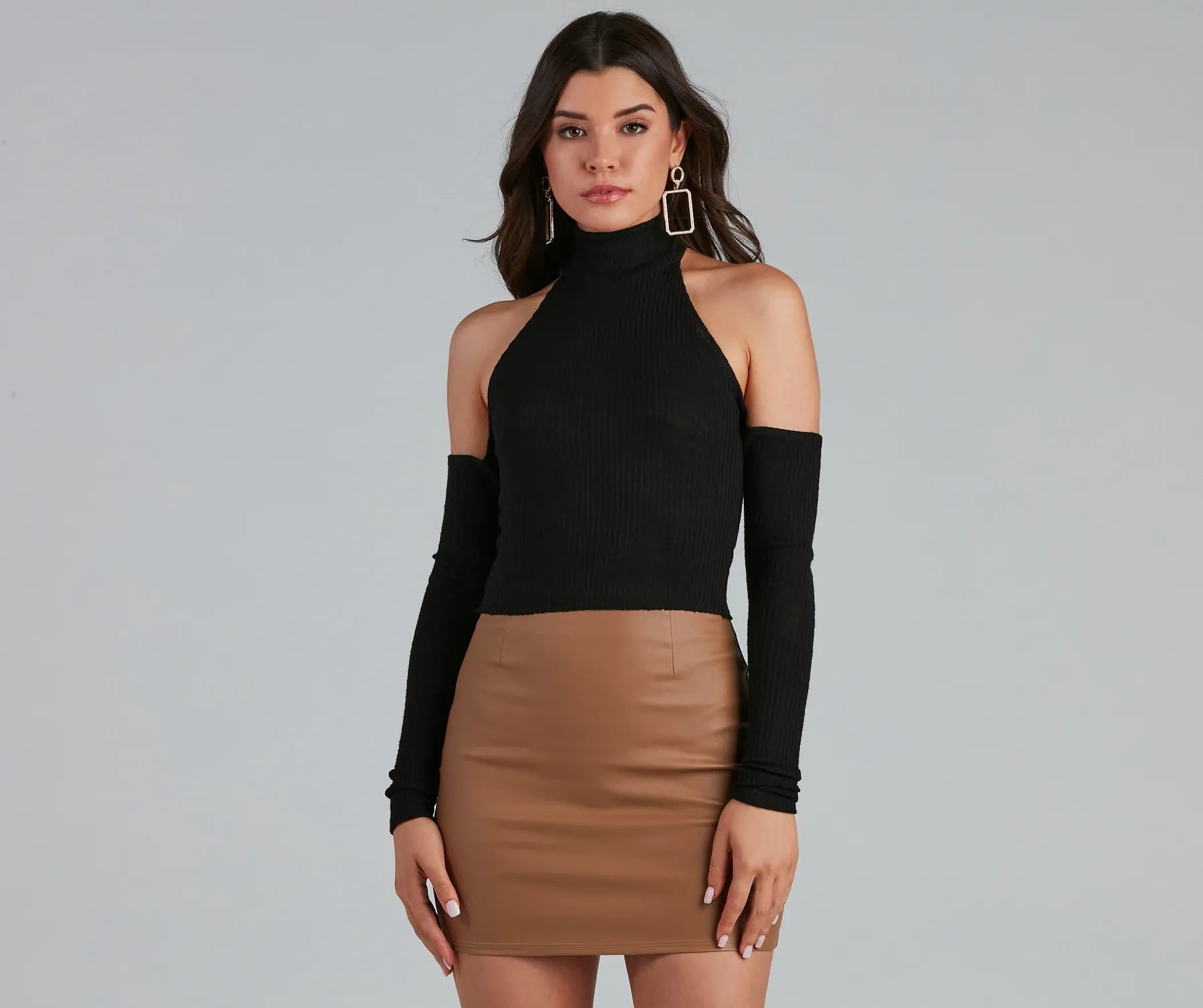 Give Em' The Cold Shoulder Top Refined Women's Velvet