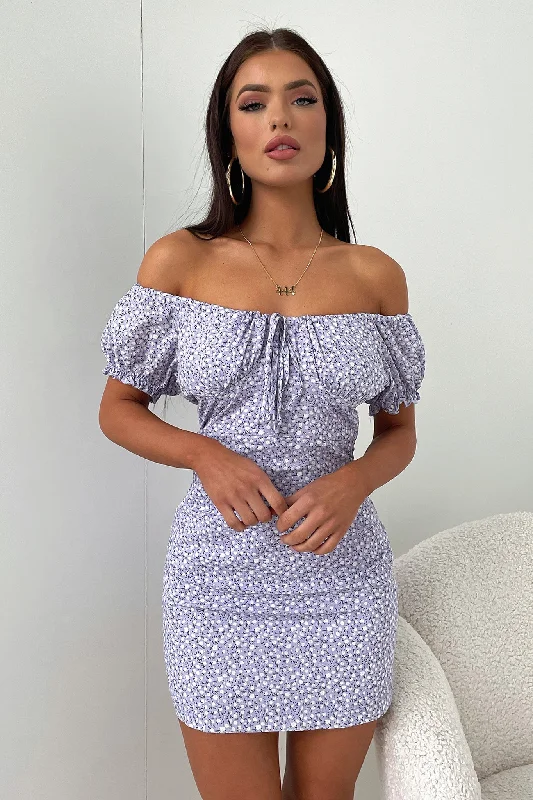 Alma Dress - Purple Floral Monochromatic All - in - one
