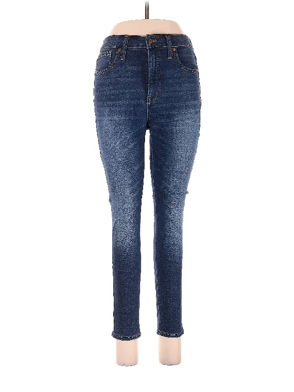Mid-Rise Skinny Jeans in Dark Wash Sporty Women's Athleisure 