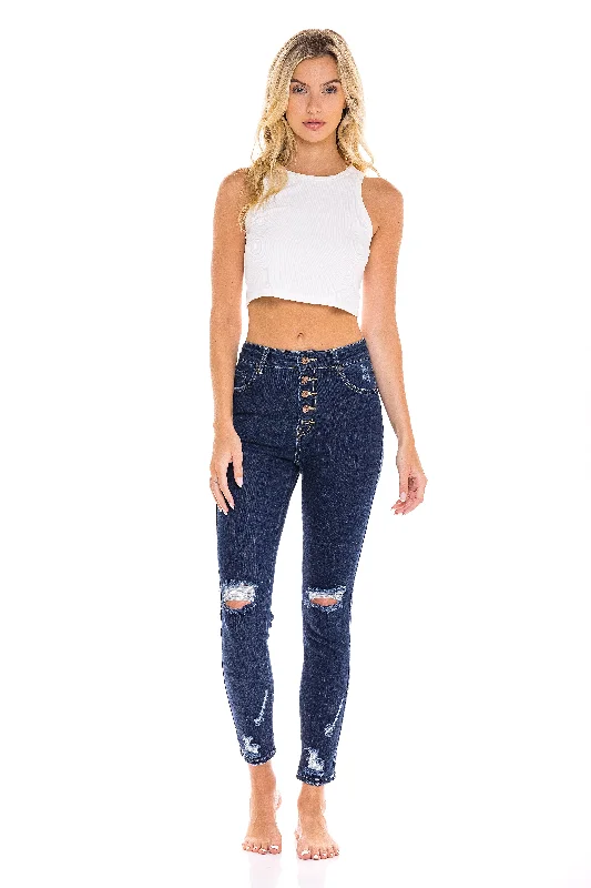 Star Stitched Pockets - Stretchy High Waisted Jeans - The Rose Modern Women's 