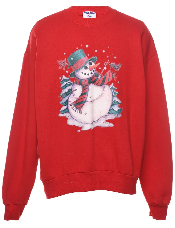 Snowman Christmas Sweatshirt - L Australian Beach
