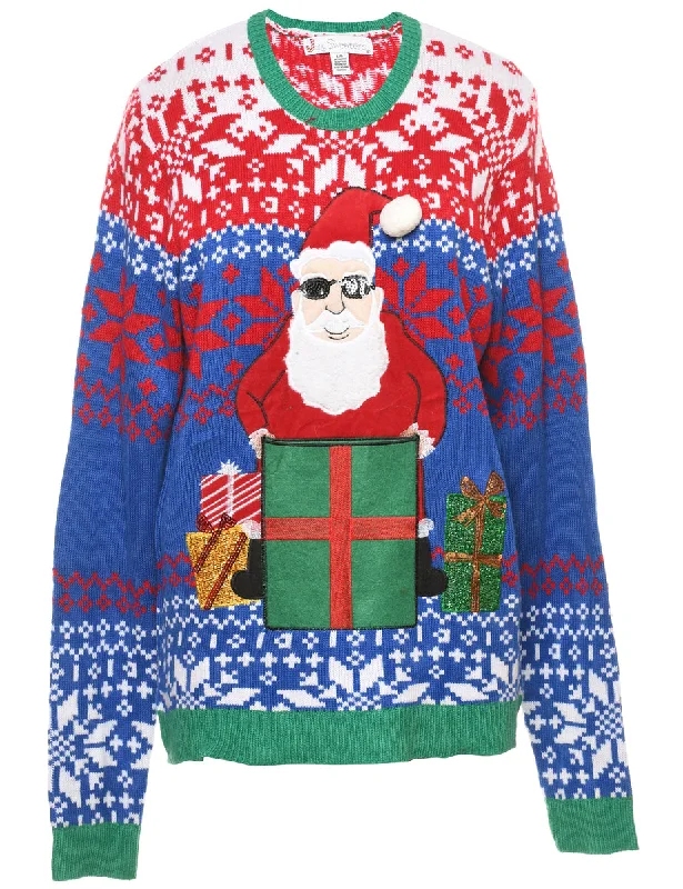 Santa Claus Christmas Jumper - L Minimalist Women's Casual