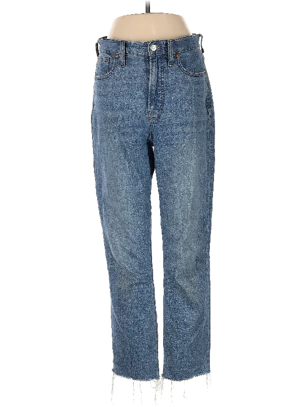 High-Rise Straight-leg Jeans in Medium Wash Bold Women's Animal Print