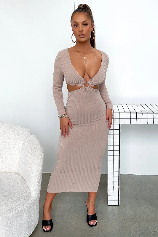 Laska Midi Dress - Tan Bohemian Women's Free