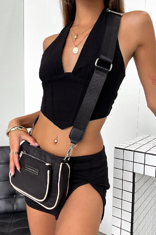 Paige Crossbody Bag - Black Classic Women's Tweed