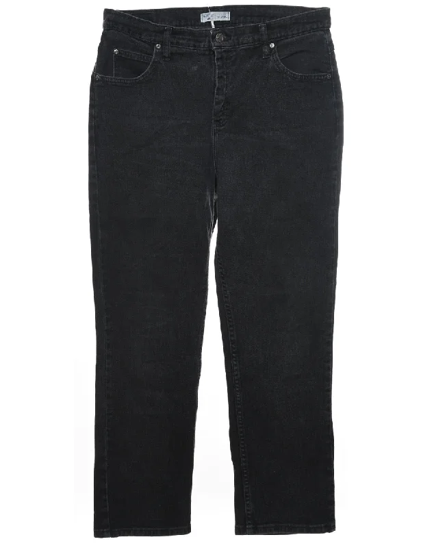 Black Lee Jeans - W34 L29 Edgy Women's Punk