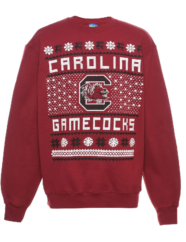 Maroon Christmas Sweatshirt - M Hip Women's Urban