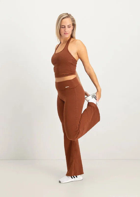 Flare Lounge Pants - Brown Athletic Women's High - 