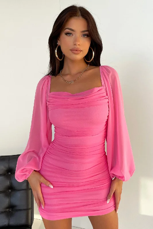 Octavia Dress - Pink Preppy Women's College