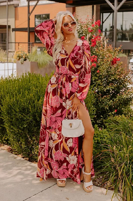 Vineyard Chic Wrap Maxi Dress Laid - back Women's Style