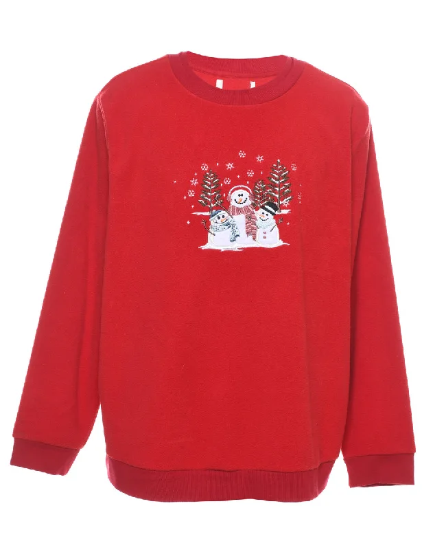 Snowman Christmas Sweatshirt - XL Modern Women's 