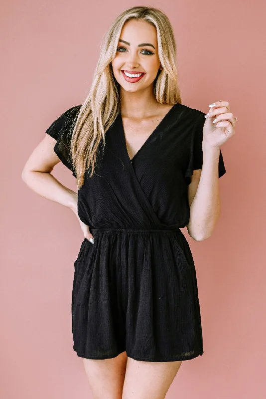 Flutter Sleeve Surplice Romper Refined Women's 