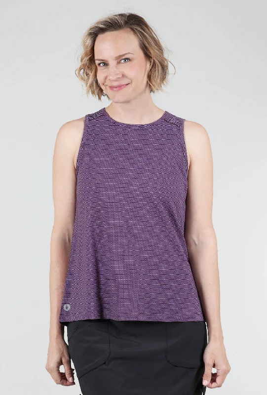 Active Mesh High-Neck Tank, Eggplant Heather Youthful Women's Pop