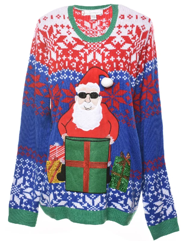 Santa Claus  Christmas Jumper - XL Relaxed Women's 
