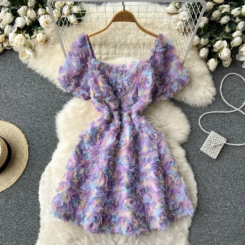 Lexis 3D Floral Dress Disco