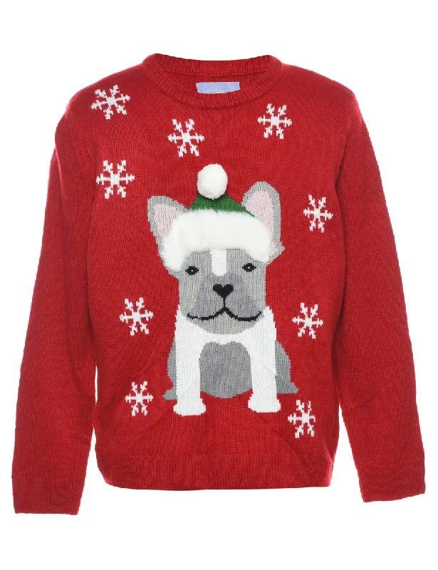 Animal Design Christmas Jumper - L Athletic Women's High - 