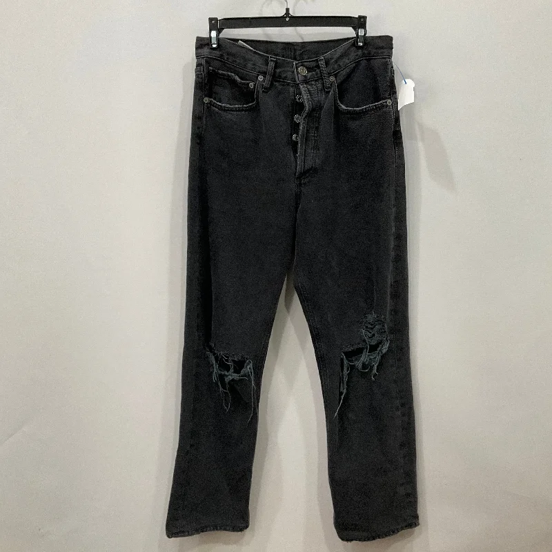 Jeans Straight By Agolde In Black Denim, Size: 6 Business