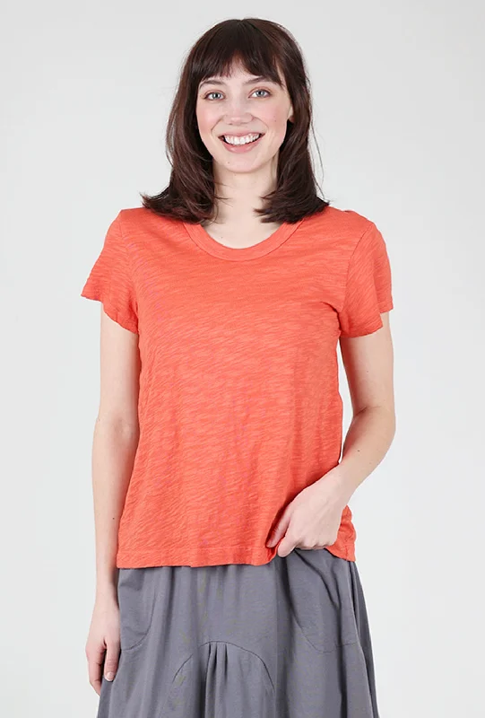 Slim Fit Shrunken Crew, Fire Classic Women's Pin - striped