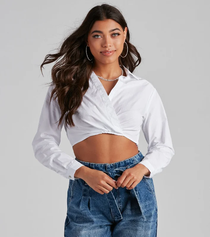 Casual Preppy Vibes Crop Top Bold Women's Animal Print