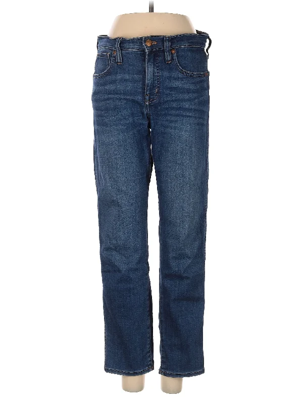 Mid-Rise Straight-leg Jeans in Medium Wash Laid - back Women's Style