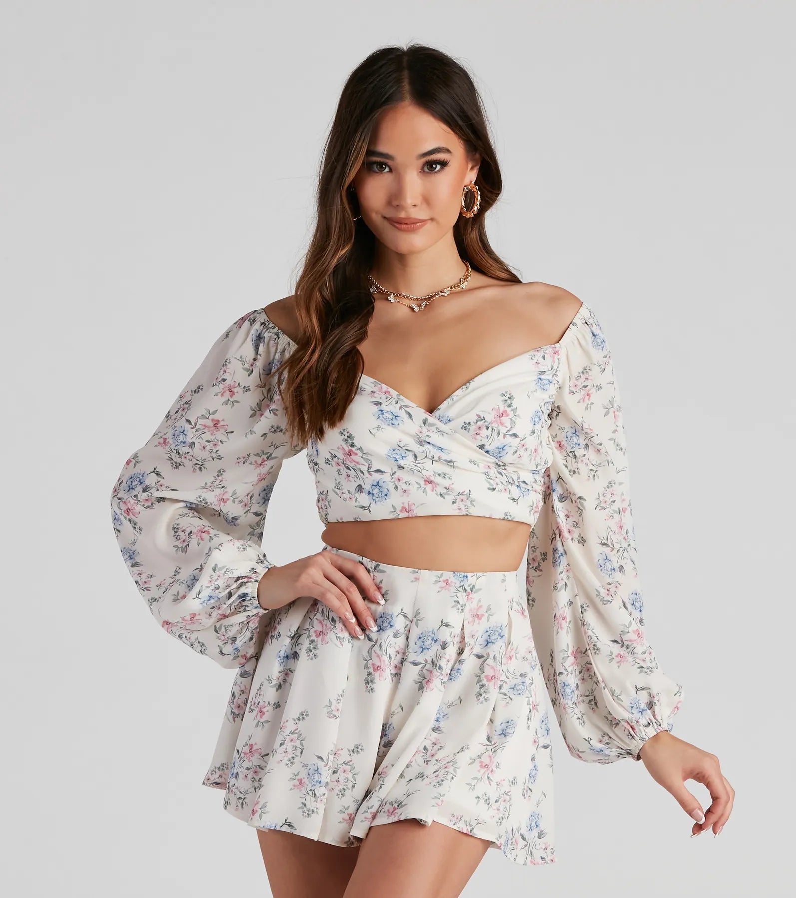 Secret Garden Chiffon Surplice Top Scandinavian