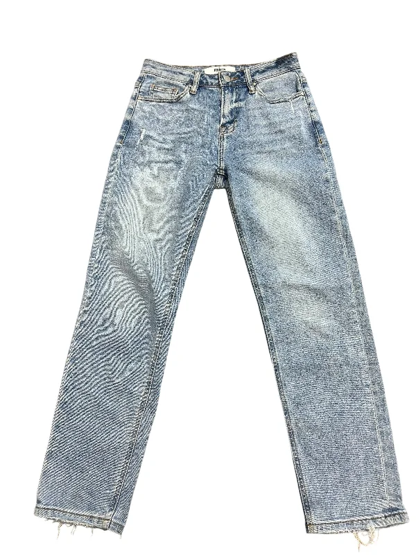 Jeans Straight By Cmc In Blue Denim, Size: 0 Artistic Women's Hand - painted