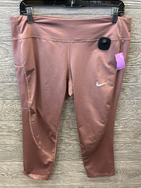 Athletic Leggings By Nike In Mauve, Size: Xl Geometric
