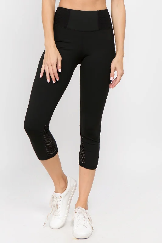 Ready Go Active Mesh Cropped Legging with Pocket Compression