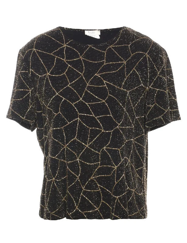 Black Evening Top - L Trendy Women's 