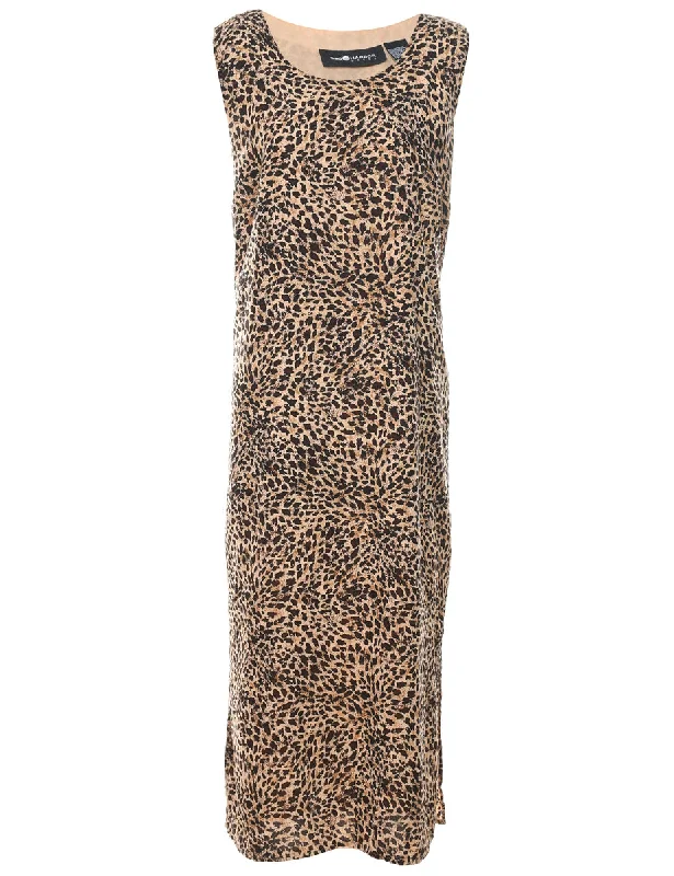 Leopard Print Dress - L Scandinavian
