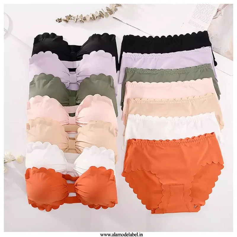 Luxury Scalloped Lingerie Set Scandinavian