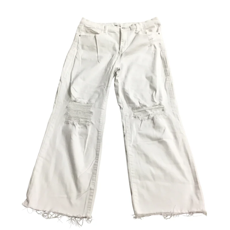 Jeans Wide Leg By Sneak Peek In White, Size: 12 Athletic Women's High - 