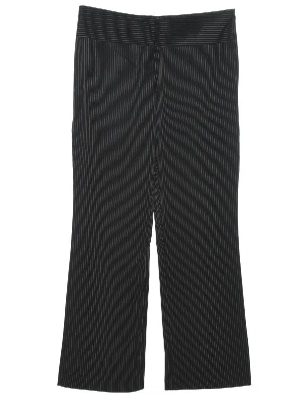 Pinstripes Black Trousers - W32 L30 Contemporary 