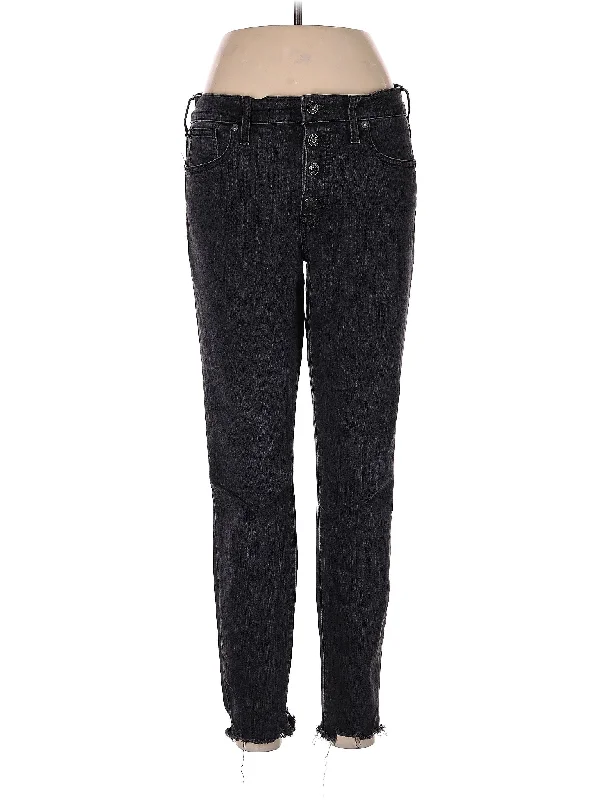 Mid-Rise Straight-leg Jeans in Dark Wash Stylish Women's Neon