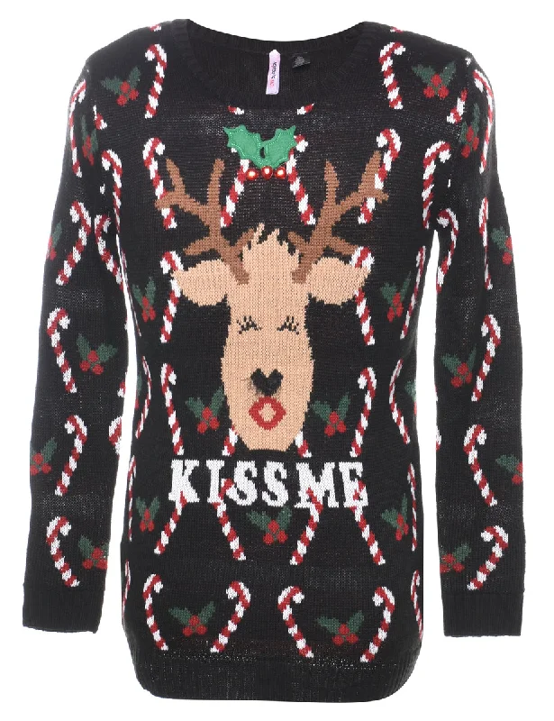 Reindeer Christmas Jumper - S Confident Women's High - fashion